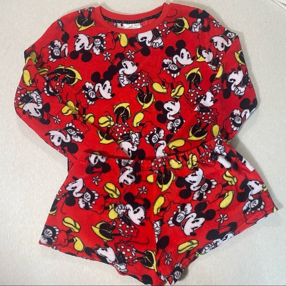 Disney Store Minnie Mouse Fuzzy Fleece PJ Set L - Picture 11 of 11